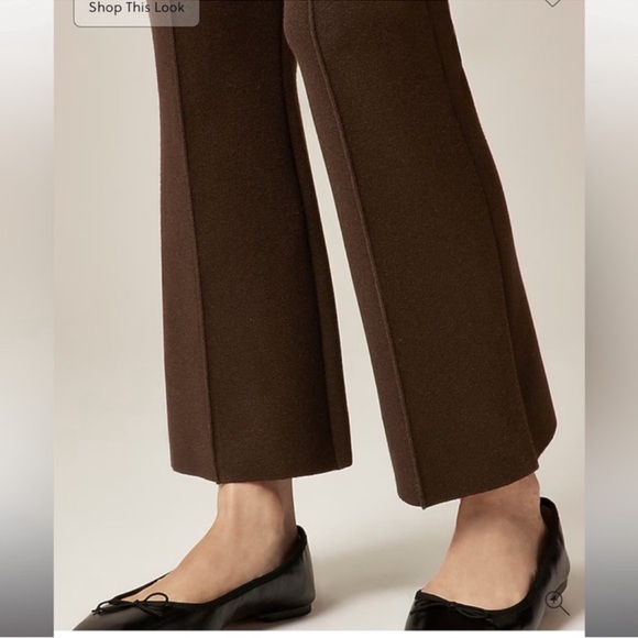 J.Crew Petite new Delaney kickout sweater pant Heather Chocolate - Picture 2 of 7